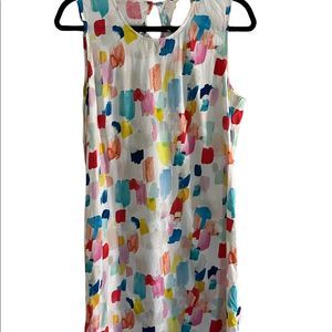 MARINE LAYER Women’s Sz M Sheath Dress Sleeveless Keyhole Water Colors EUC